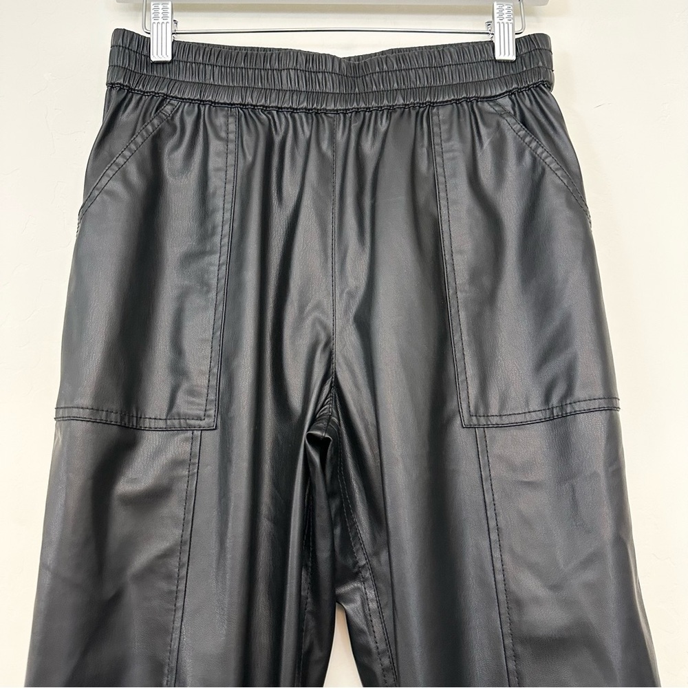Derek Lam 10 Crosby Faux Leather Jogger Pants Black - Picture 3 of 12